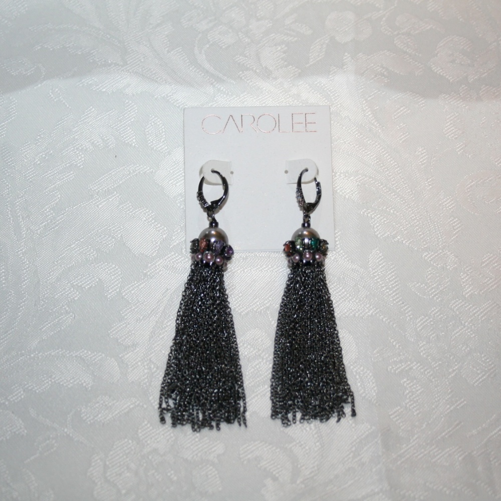 CAROLEE FASHIONABLY LATE CHAIN TASSEL EARRINGS